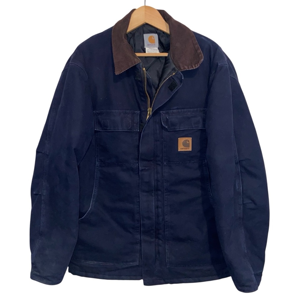 Carhartt Jacket Mens Medium C26 MDT Midnight/Navy EUC Vintage Work Chore Quilted